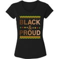 thumbnail image 1 of Black and Proud V-Neck T-Shirt for Women - S M L XL 2XL Graphic Tee - Black History Month Clothes Political Resistance Shirt Ladies, 1 of 2