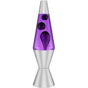 Black and Purple 14.5-Inch Lava Lamp with Aluminum Base and Cap