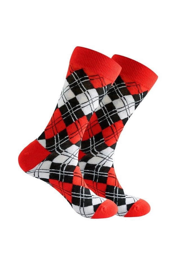 Black and Red Argyle Pattern Socks from the Sock Panda