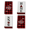 Black and Red Buffalo Check Plaid Believe Christmas Winter Kitchen Dish
