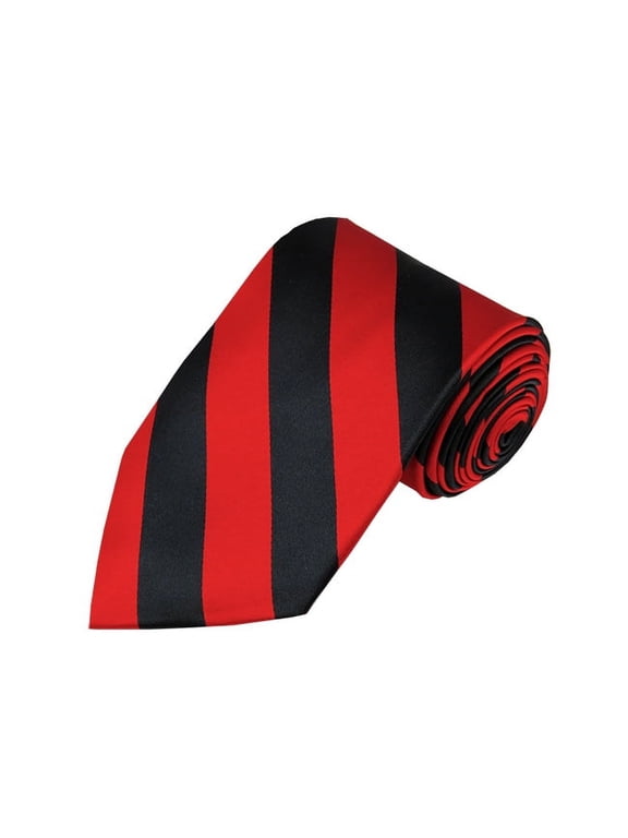 Black and Red College Stripe Woven Tie