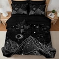 thumbnail image 1 of Black and Red Marble Comforter Set Size Foil Print Glitter 8 Pieces Bed in a Bag Abstract Black and Gold Bedding Set Boho Hippie Goth Bedroom Sets, 1 of 6