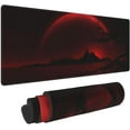 thumbnail image 1 of Black and Red Moon Mouse Pad XL Large Gaming Mousepad Extended Long Keyboard Desk Mat with Non-Slip Rubber Base for Office Laptop Computer 31.5x11.8, 1 of 6