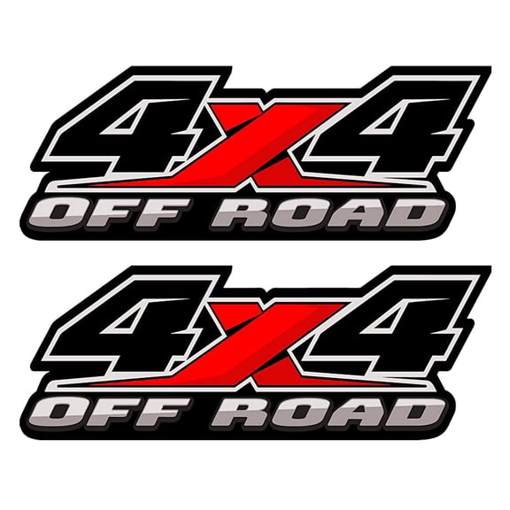 Black-and-Red Offroad Decal Stickers 2Pcs with Squeegee for Truck Decoration