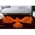 thumbnail image 1 of Black and Red Rug, Rugs, Bath Rugs, Phoenix Rug, Character Rug, Orange Rugs, Character Rugs, Bathroom Rug, Nursery Rug, Printed Rug, 2'x3' - 60x90 cm, 1 of 8