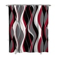 thumbnail image 1 of Black and Red Shower Curtain, Abstract Modern Grey and Red Bathroom Decor Accessories Funny Shower Curtain Set with Hooks, 72x84, 1 of 4