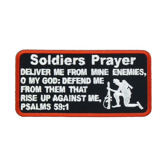 Black and Red Soldier's Prayer Sewing Patch