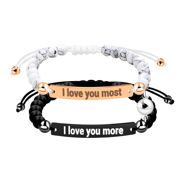 Black and Rose Women\'s Bracelet Set Beaded Bracelet for Women - Jewelry Set in Black-rose  main image 2