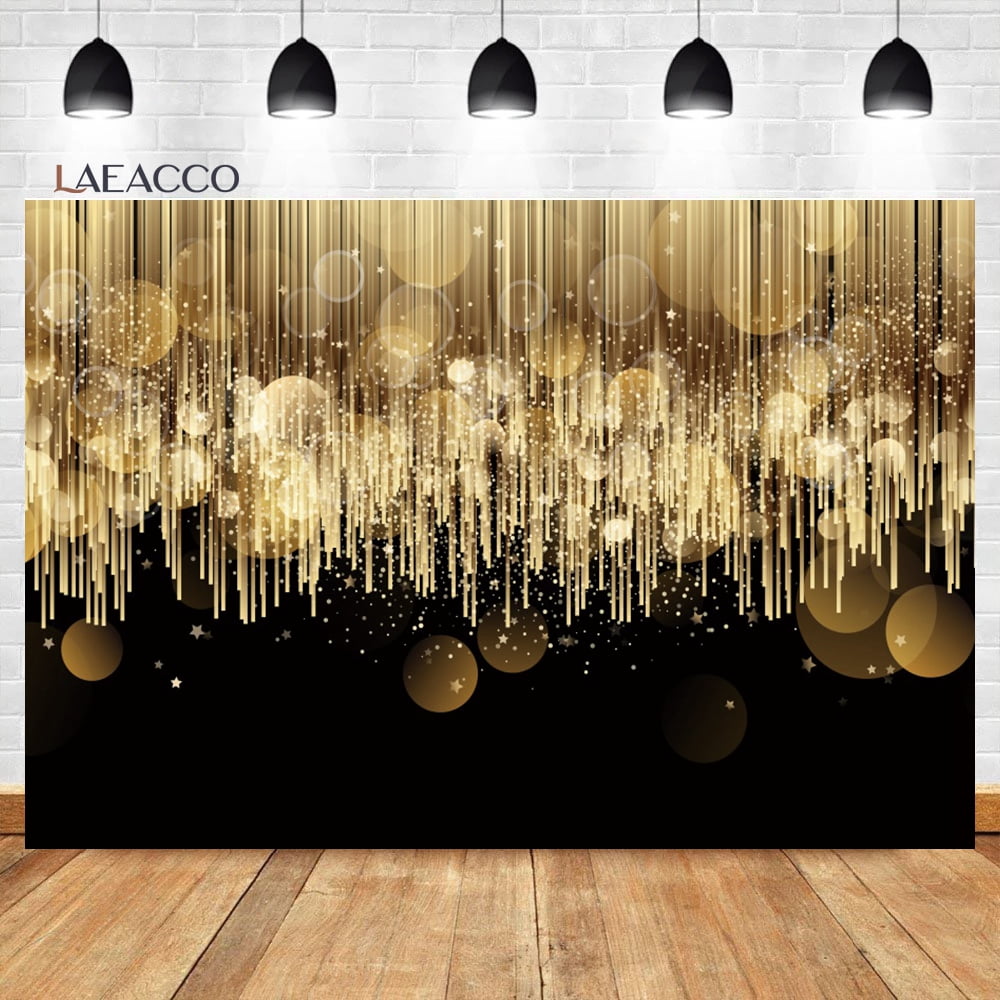 Black and Silver Backdrop Glitter Bokeh Spots Wedding Party Decor Shiny