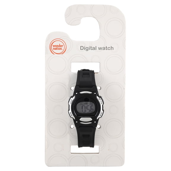 Black and Silver Digital Round