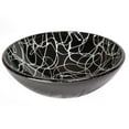 thumbnail image 1 of Black and Silver Streamers Round Glass Vessel Sink, 1 of 8