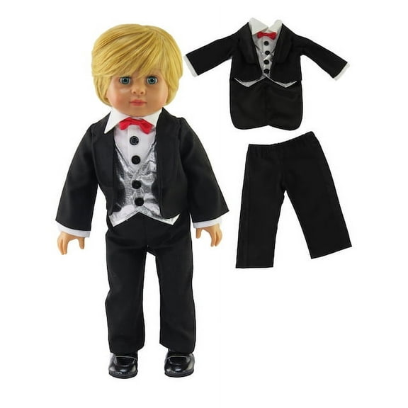 Black and Silver Tux for 18 inch dolls | American Fashion World