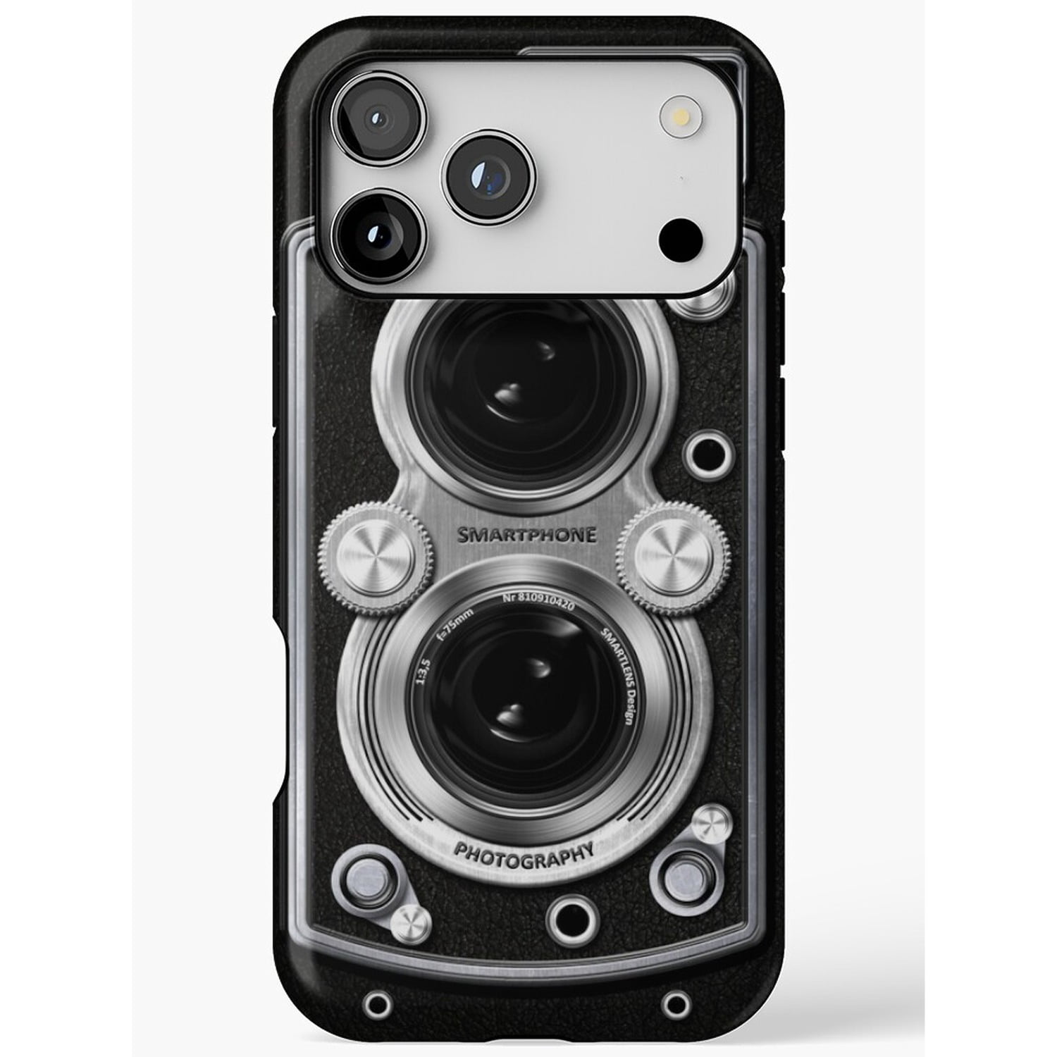 Extra Large Lens Case Black and Silver Twin-Lens Camera Tough Case for Apple iPhone - Walmart.com