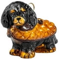 thumbnail image 1 of Black and Tan Cavalier King Charles Spaniel Brown Quilted Coat Polish Ornament, 1 of 2