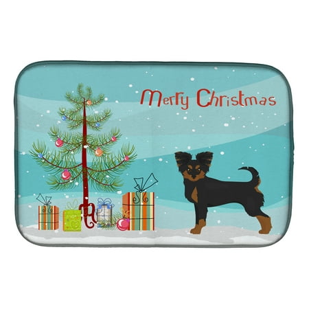 Black and Tan Chion Christmas Tree Dish Drying Mat