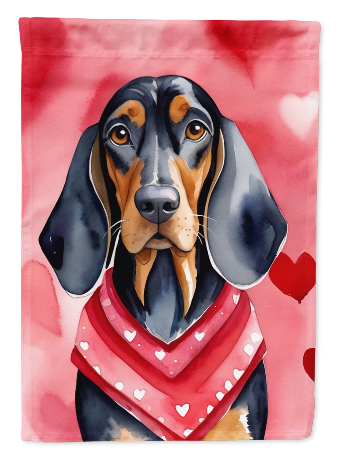 Black and Tan Coonhound My Valentine Garden Flag 11.25 in x 15.5 in