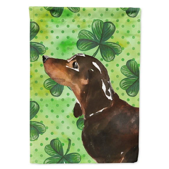 Black and Tan Dachshund St. Patricks Garden Flag