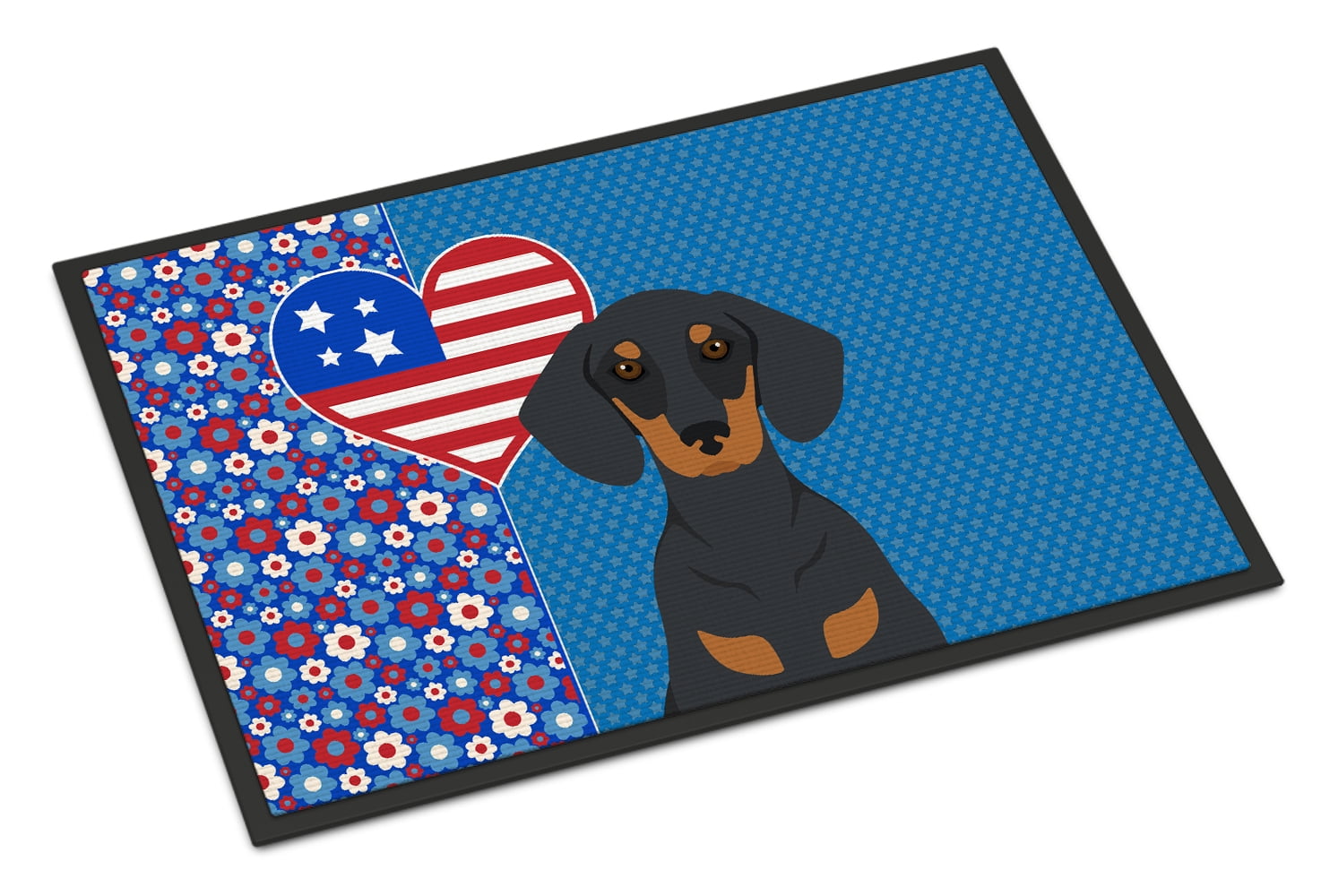 Black and Tan Dachshund USA American Indoor or Outdoor Mat 24x36 36 in x 24 in