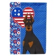 thumbnail image 1 of Black and Tan Doberman Pinscher USA American Flag Canvas House Size, 1 of 5