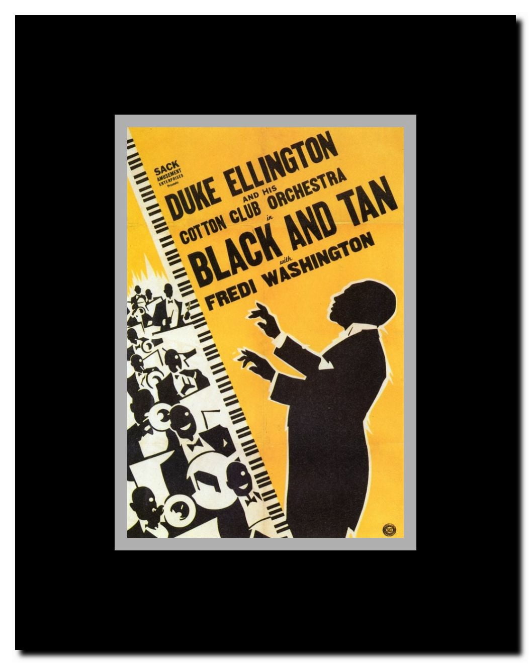 Black and Tan Framed Movie Poster