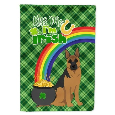 Black and Tan German Shepherd St. Patrick's Day Flag Garden Size 11.25 in x 15.5 in