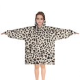 thumbnail image 1 of Black and Tan Leopard Print Blanket Hoodies for Kids 6-13YR Oversize Wearable Blanket Hoodies for Boys Girls Teens, 1 of 7