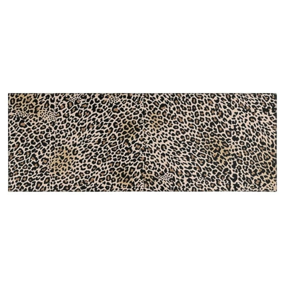 Black and Tan Leopard Print Kitchen Rug Mat,Kitchen Runner Rugs Non Skid Washable,Decorative Kitchen Floor Mats for Kitchen,Sink,Laundry,17"X47"
