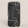 Black and White Abstract Face Line Art Tough Case for Apple iPhone ...
