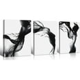 thumbnail image 1 of Black and White Abstract Figure Art - 3-Panel Framed Canvas Set, Artistic Silhouettes Wall Decor for Bathroom, Bedroom, Living Room Unframed, 1 of 6