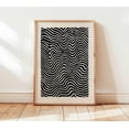 Image showcasing Black and White Abstract Wall Art Modern Minimalist Line Optical Art ...