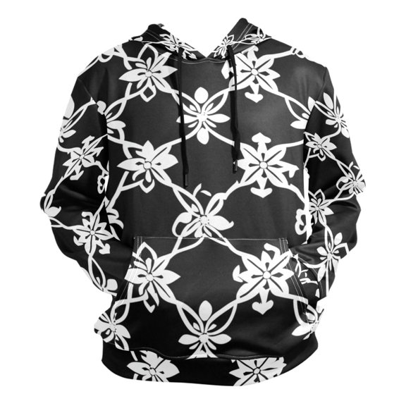 Black and White Art Pattern Men’s Hoodies Sweatshirt Fleece Jackets Long Sleeve Sweatshirts