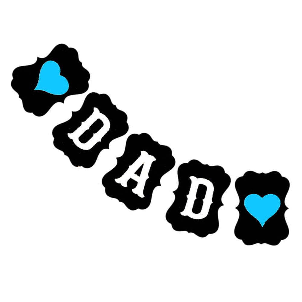 Black and White Banner Happy Birthday Daddy Banners Kraft Paper Letter
