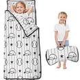 thumbnail image 1 of Black and White Baseball Caps Pattern Toddler Nap Mats for Kids Preschool,Sleeping Mat Bag or Kids,Toddler Sleeping Bag,Toddler Nap Mat or Daycare, 1 of 6