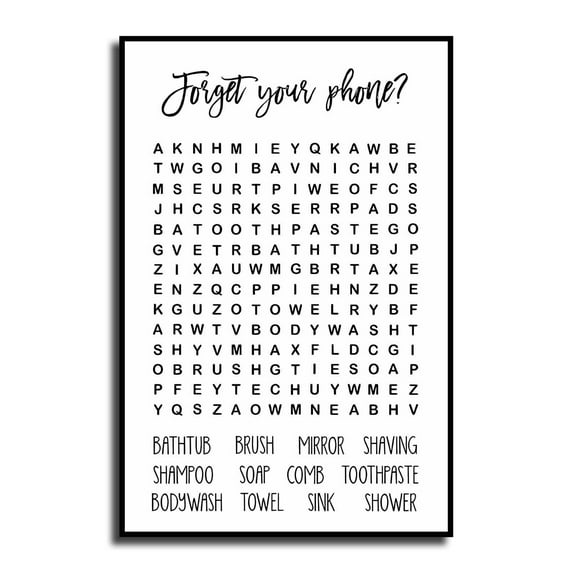 Black and White Bathroom Poster Funny Bathroom Quote Wall Art Cute Canvas Print Wall Decor Minimalist Toilet WC Artwork