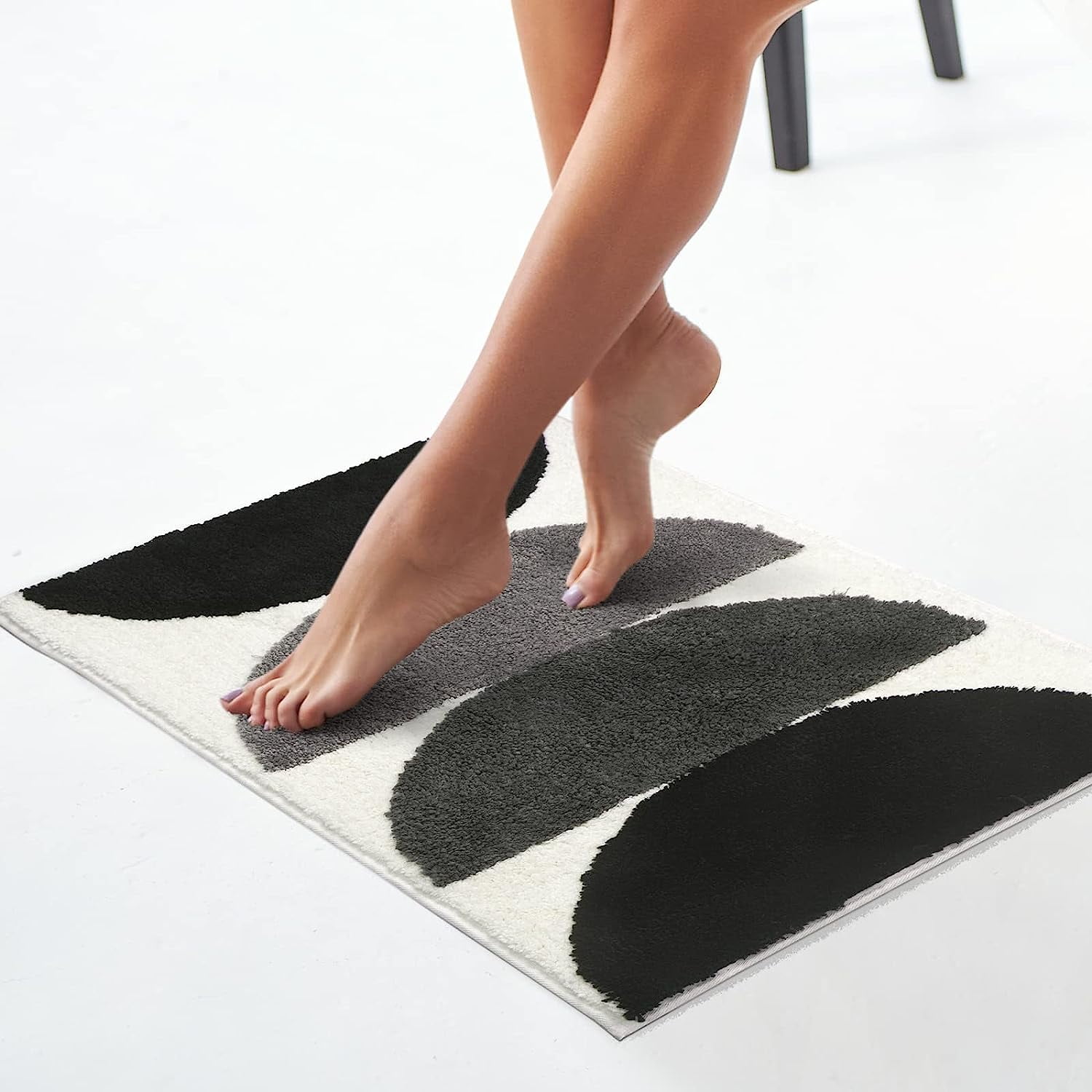 Black and White Bathroom Rugs Boho Bathroom Decor Small Bath Mats for ...