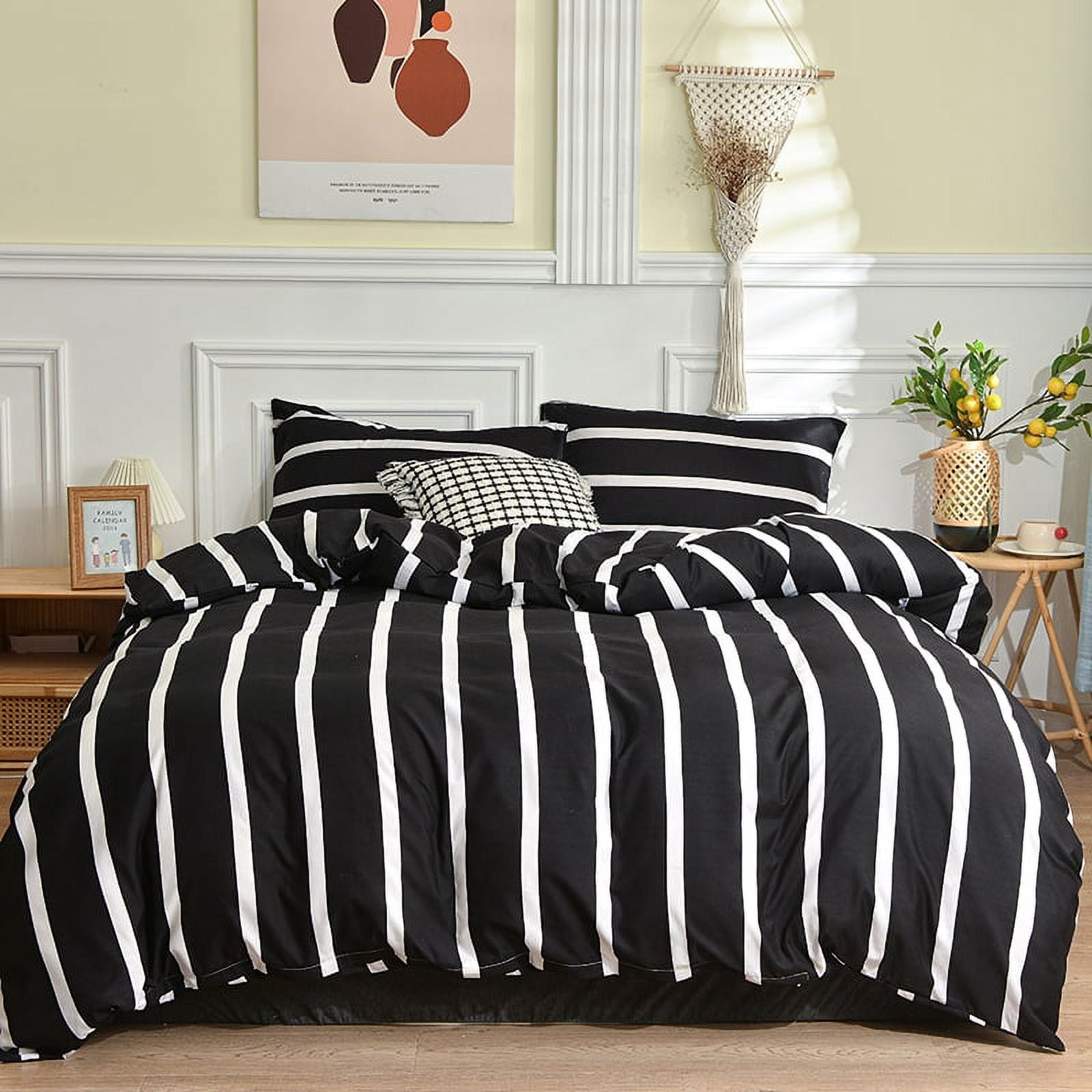 Black and White Bedding Set for Double Bed sabanas cama matrimonial ...