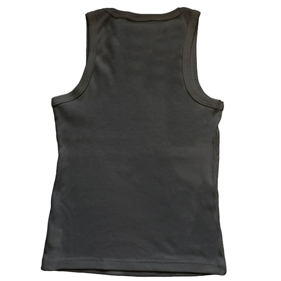 Black and White Big Kid Ribbed Tanks 6/6 Pack
