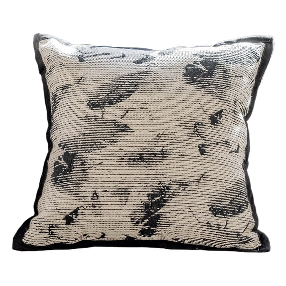 Black and White Boho Pillow Abstract Art Throw Pillow Cushion Decorative Pillow for Sofa Couch Bed Home Outdoor(Black Border,with Pillow core)(A)