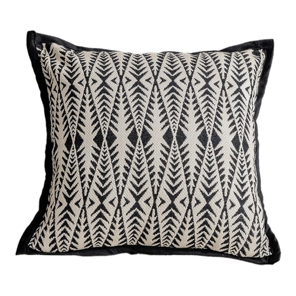 Black and White Boho Pillow Abstract Art Throw Pillow Cushion Decorative Pillow for Sofa Couch Bed Home Outdoor(Black Border,with Pillow core)(B)
