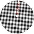 Black and White Buffalo Check Plaid Christmas Tree Skirt Traditional