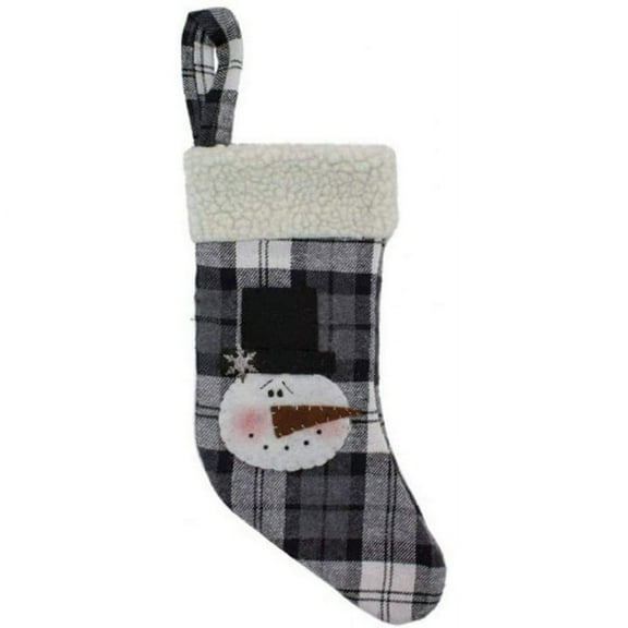 Black and White Buffalo Check Snowman Stocking