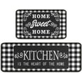 thumbnail image 1 of Black and White Buffalo Plaid Kitchen Decor Rugs Set 2 Piece, Farmhouse Style Home Indoor Kitchen Rugs and Mats Non Skid Washable 17x47+17x30 Inches, 1 of 6