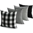 thumbnail image 1 of Black and White Buffalo Plaid Outdoor Throw Pillow Covers 18x18 Set of 4 Buffalo Check Farmhouse Decor for Couch Room and Front Porch, 1 of 6