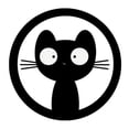 thumbnail image 1 of Black and White Cartoon Cat Round Mouse pads Gaming Mouse Pad 7.87x7.87 inches, 1 of 3
