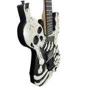 MAVERICK Black and White Carved Bone Electric Guitar, Mahogany Body, Rosewood Fretboard
