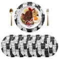 thumbnail image 1 of Black and White Cats Black Round Placemats Plate Mats 15 Inch Non-Slip Heat Resistant Washable PVC Set Indoor for Kitchen Dining Table 4PCs, 1 of 6