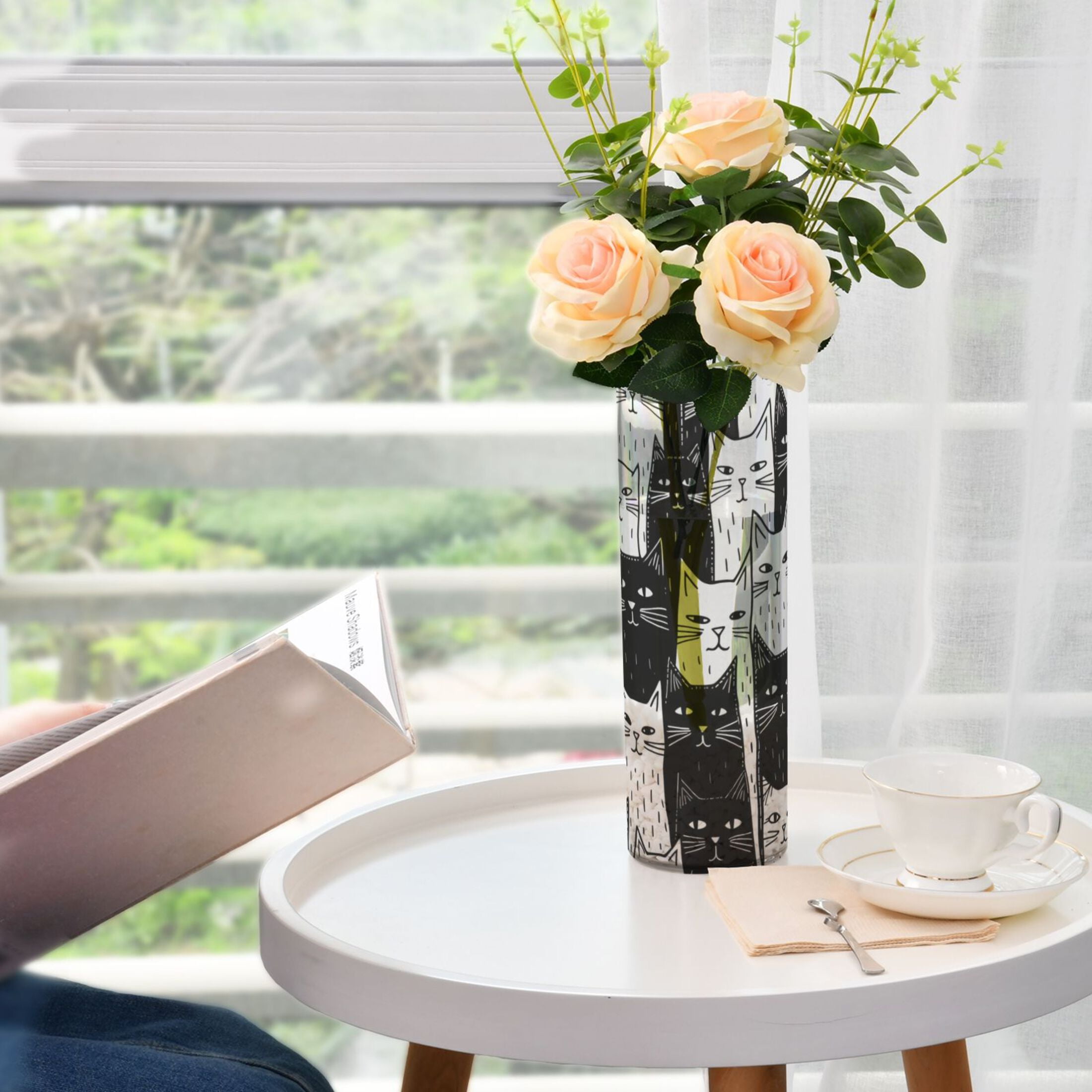 Black And White Flower Vase Black And White Flower Vase