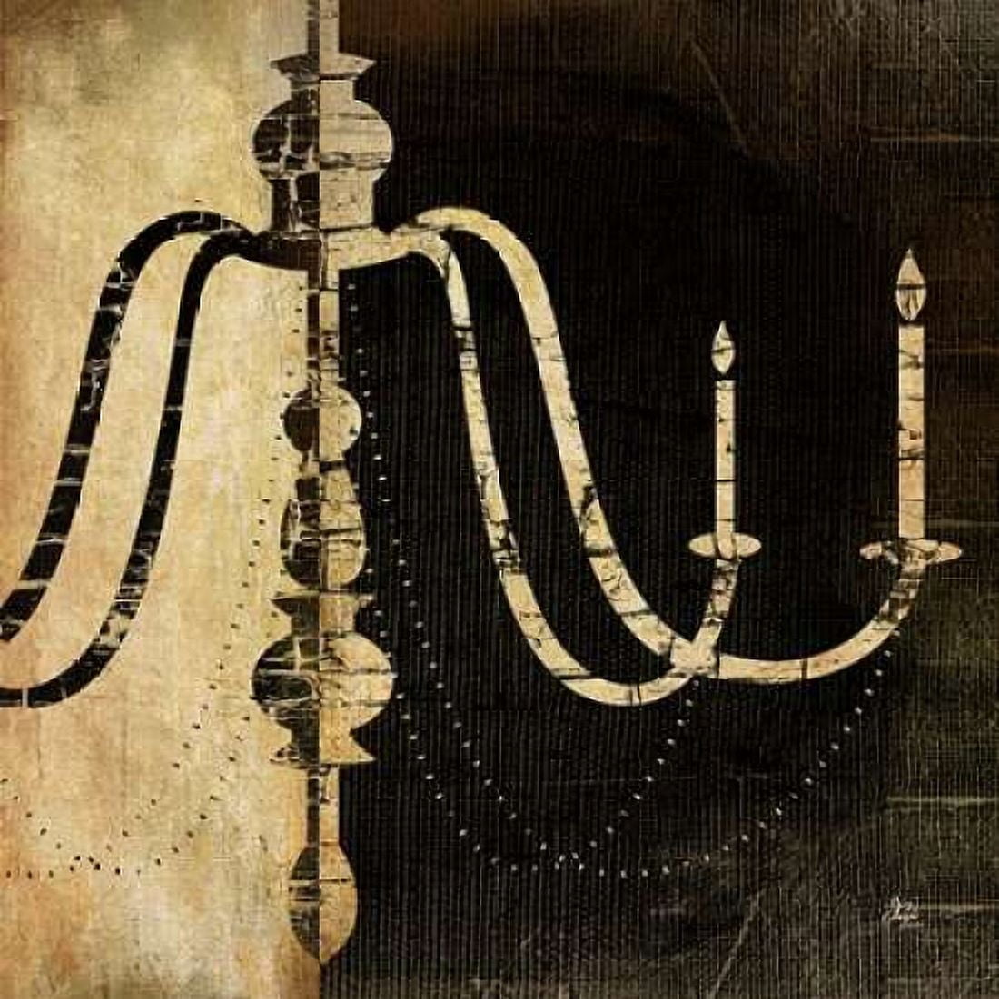 Black and White Chandelier II Canvas Art - Jennifer Pugh (24 x 24)