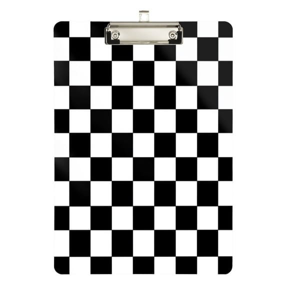 Black and White Check Acrylic Clipboards A4 Standard Size Clipboard 12.5" X 9" Clip Board for Office School Teacher Women Men