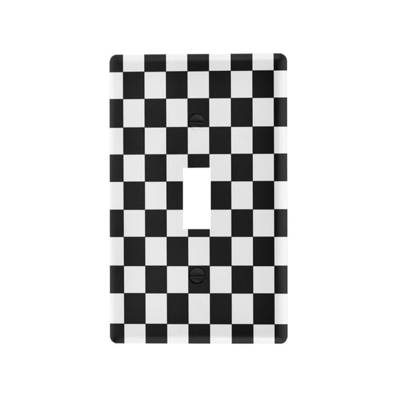 Black and White Check Light Switch Cover Switch Plate Outlet Cover Plug Cover for Electrical Outlet